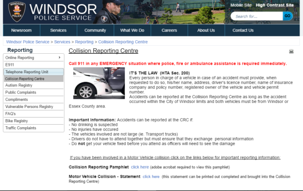 Windsor Collision Reporting Center